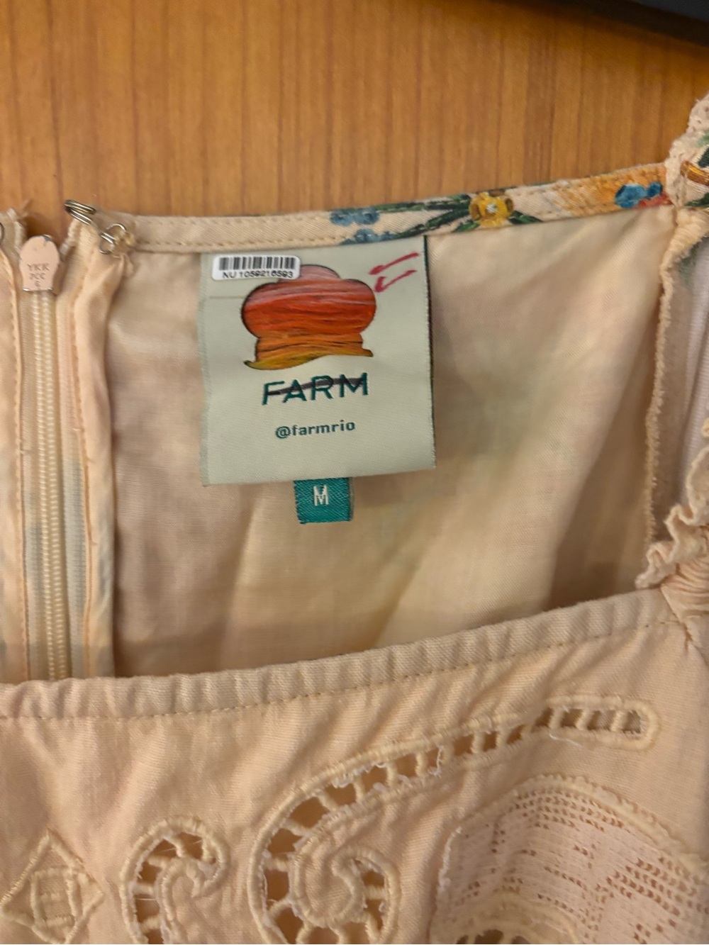 Farm Rio Garden Romper Embroidered Floral with Puff Sleeves - Picture 13 of 16